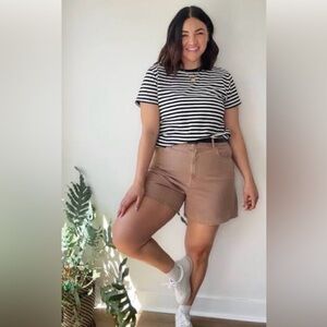 Everlane A-Line Denim Organic Cotton Shorts